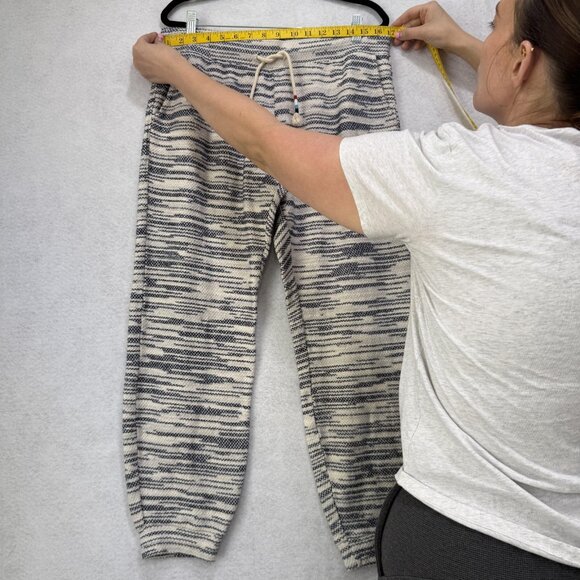 Sol Angeles Pants Womens Large Gray White Knit Drawstring Textured Jogger Stripe - Picture 2 of 7